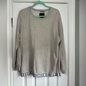 American Eagle AE Lounge Cotton Light Greay Cream Crewneck